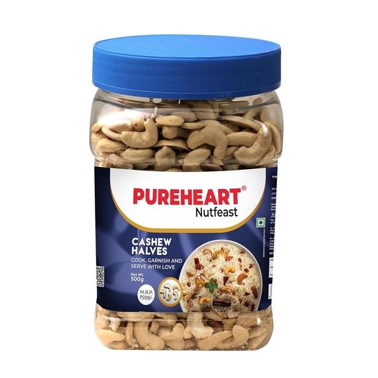 Pureheart Split Cashew Halves (500g) Premium Crunchy Cashewnuts/Tukda Kaju/Dry Fruit 500GM