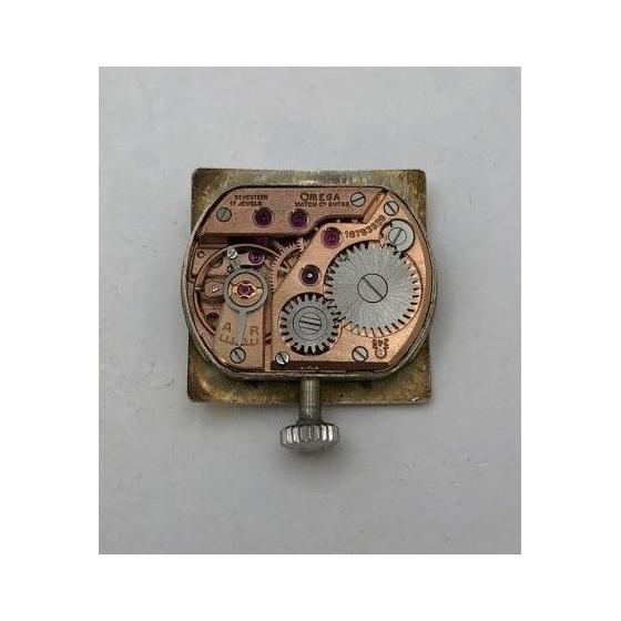 Used OMEGA/Omega/Cal.245/17 stones/2 hands/Silver dial/Movement/Parts/With windshield/Genuine belt/Manual winding/