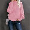 Women's Fashion Casual Solid Color Sweater Set Head Round Neck Warm Long-sleeved Sweater