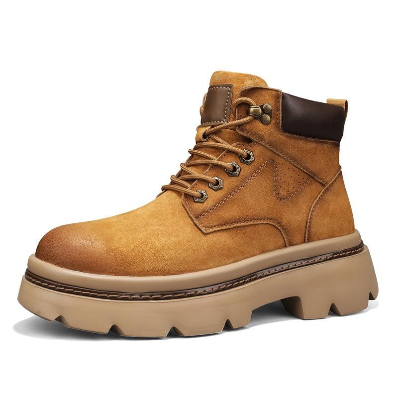 Autumn and Winter New Men's Martin Boots Thick-soled Heightening Round Head Outdoor Sports Tooling High-top Fashion Casual Men's Shoes