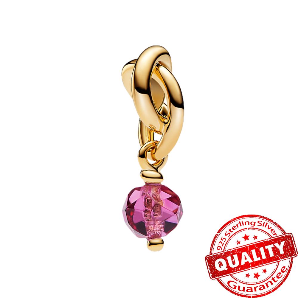 Einzigartiger Kupferfarbener Geburtsstein Ewigkeit Runder Hängeanhänger Passend für Originalarmband Mädchen Geburtstags Schmuck Geschenk