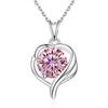 V Necklace Color Moissanite 1ct Simple Heart Pendant Women