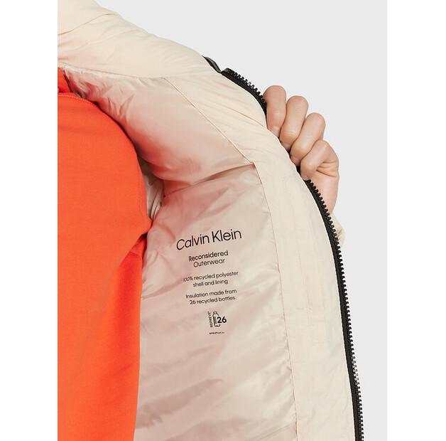 Winter Jacket Calvin Klein Crinkle K10K110336 Beige Color, Standard Fit