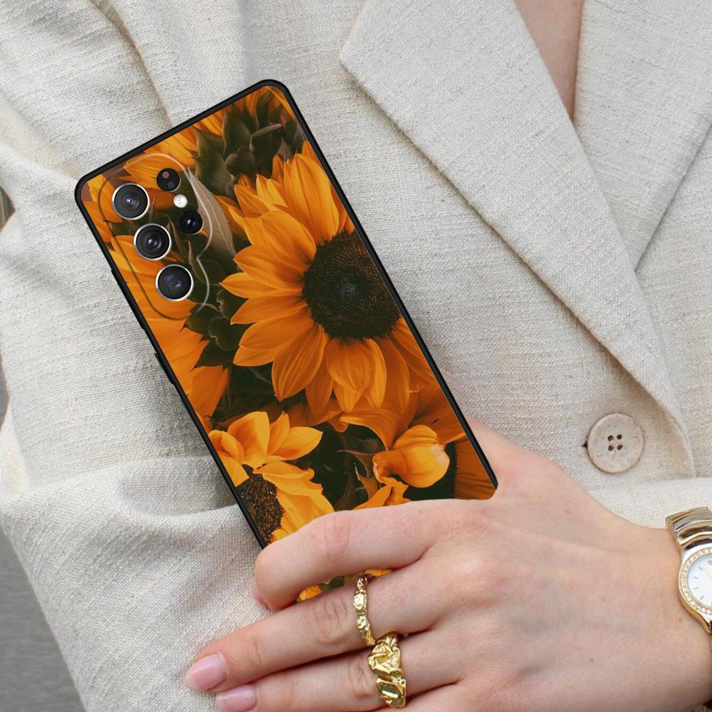 Beauty Yellow Sunflower Cell Phone Case for Samsung Galaxy S26 Ultra S25 S24 S23 S22 S21 S20 Note10 Cover