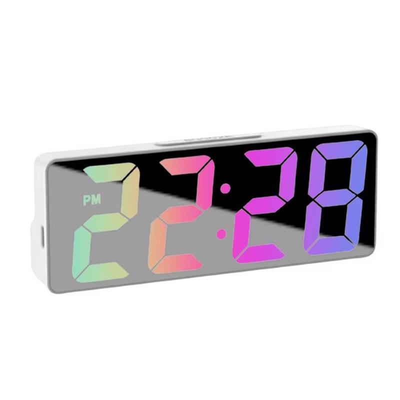 Voice Control Digital Alarm Clock Led Digital Clock Bedroom Alarm Clock Tabletop Led Watch Adjustable Brightness 12/24H NZ003