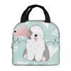 Love Old English Sheepdog Insulated Lunch Bag for Women Kids Portable Food Boxes Thermal Lunch Box Tote