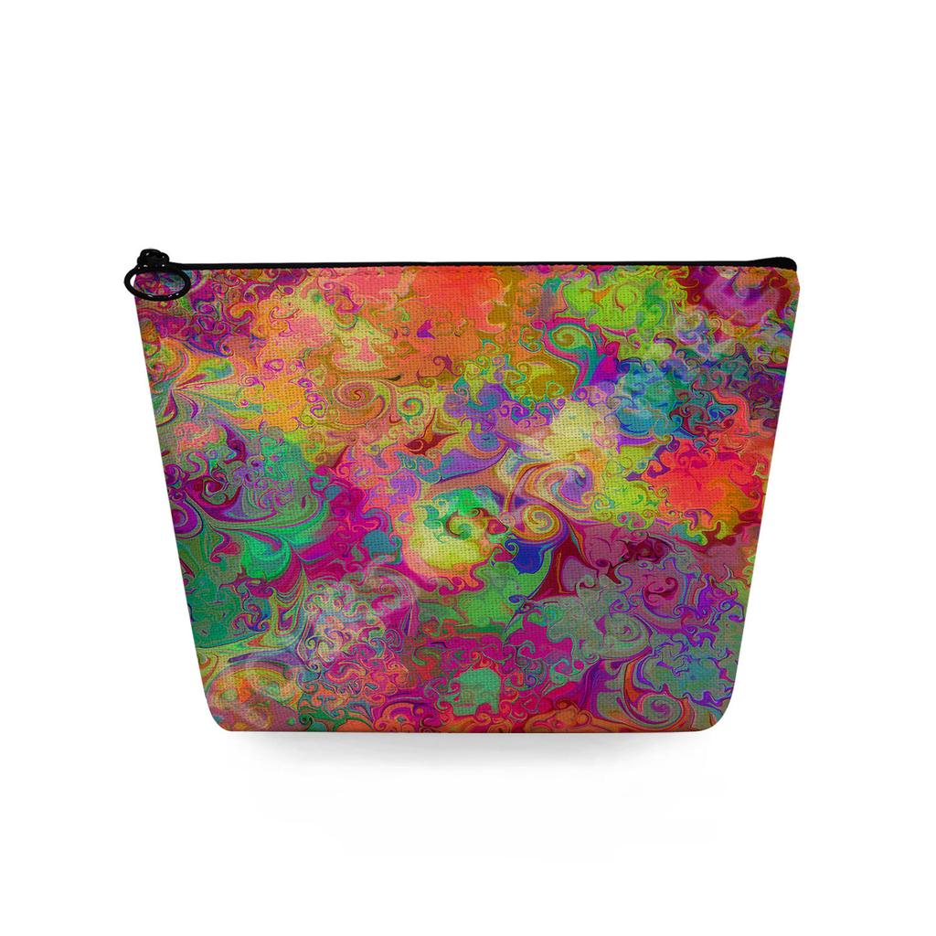 Women Color Texture Print Cosmetic Bag Toiletries Organize Travel Storage Case 6776