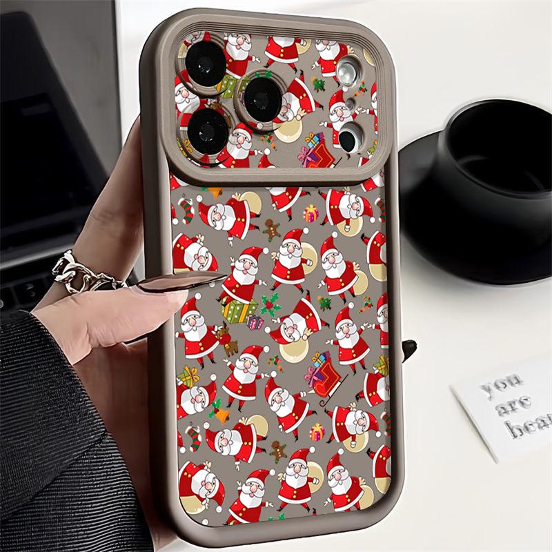 Cartoon Santa Claus Pattern Case For iPhone 17 Air 16e 16 15 14 Pro Max 13 17 Pro Max 17 Pro 17 Shockproof Soft TPU Silicone Phone Cover Funda