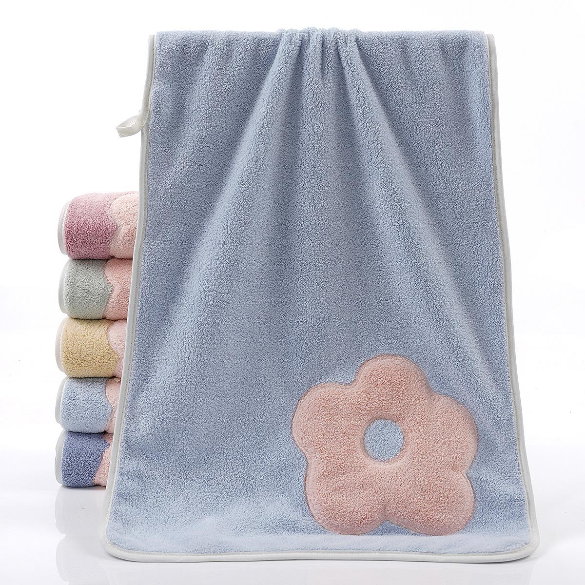 

Embroidered patch towel 35*75 One size синий