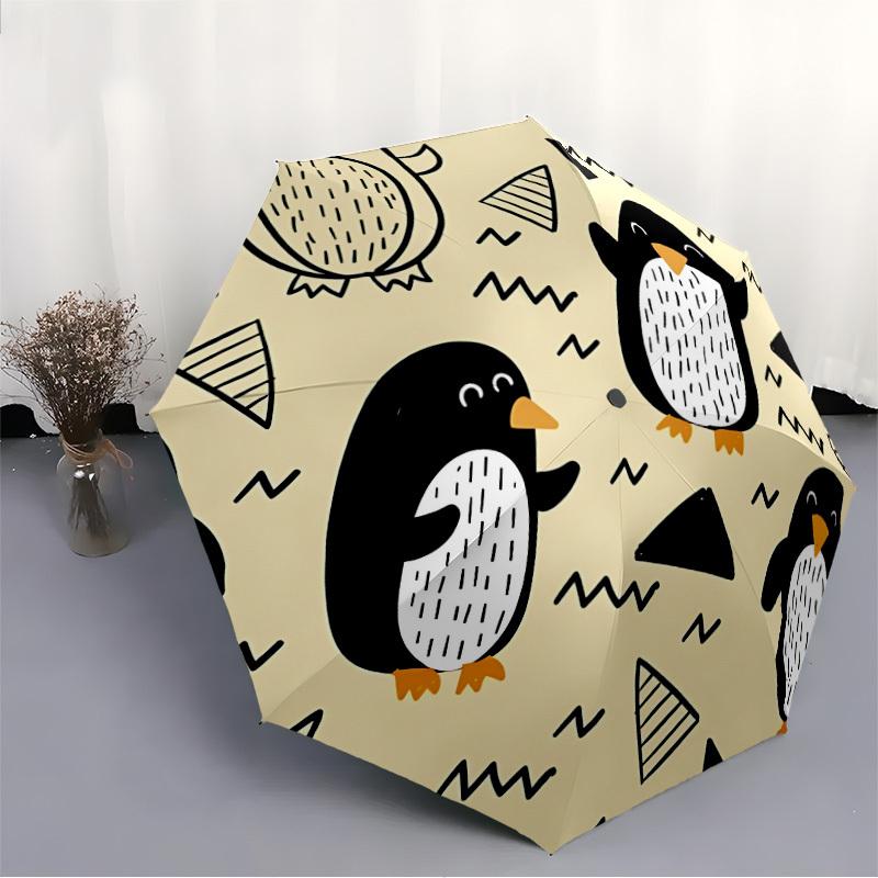 1 Stück Faltregenschirm mit Pinguinmuster, Aufklapp-/Zuklappbar, Alle- Tragbarer Regenschirm für & Männer, Stilvolles Accessoire (Weihnachtsgeschenk) 8-Rippen yy251213165
