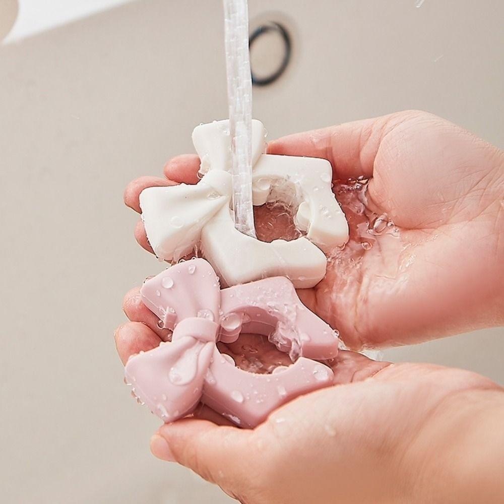 Bow-knot Silicone Spoon Holder Silicone Construction Pan Clip Rack Convenient Spoon Rest  Cooking