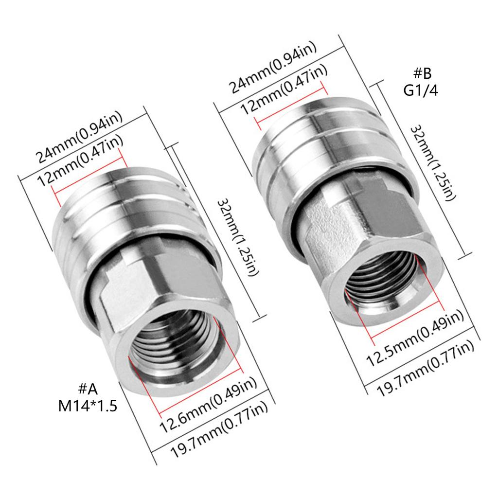 1/4Inch Quick Connect Stainless Steel Pressure Washer Adapter Set Car Washer Foam Lance Connector