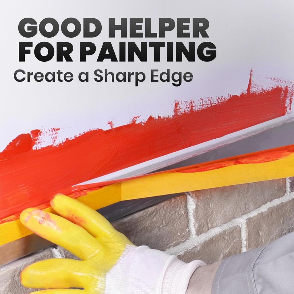 ADHES Yellow Painters Tape Yellow Masking Tape, 1.2 Inch X 55 Yards X 6 Rolls, No Residue Wall Safe Tape for Home Wall Painting, Building, School