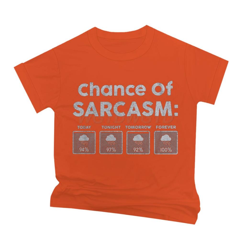 Chance auf Sarkasmus Heute Print T-Shirt Herren Damen Vintage Humor Streetwear Kurzarm Rundhals Lustig Kleidung Herren