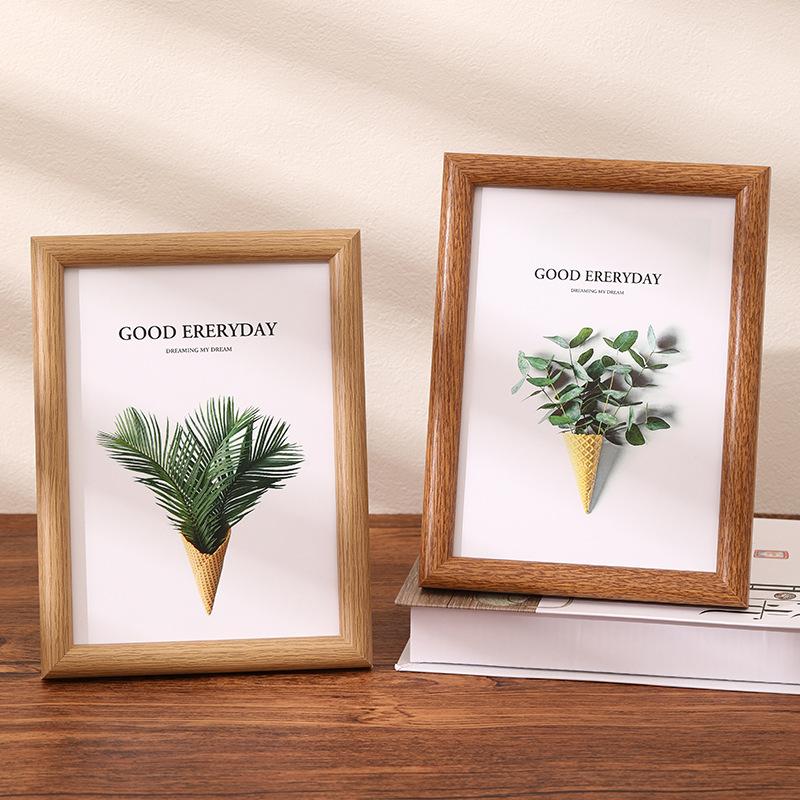 6/7/8/10 Inch A4 Photo Frame Arc Simple Wooden Density Board Back Panel for Home Bedroom Living Room Tabletop Photo Wall