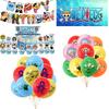 Pirate King Birthday Party Decoration Set Skull Flag Cake Topper Balloon Combo Party Decorations Color Set Flag 18 Balloons 16 Cake Forks 2 Black