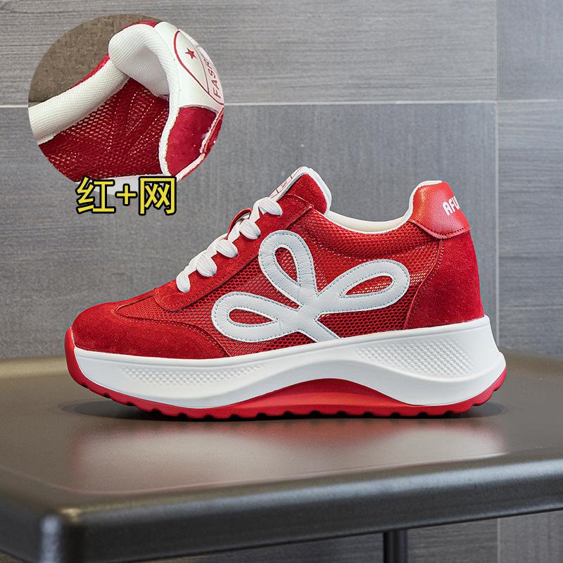 Autumn and Winter New Platform Casual Little White Single Shoes Lace-up Slope Heel Sports Running Versatile Women's Shoes