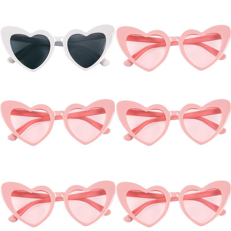 6/8pairs Vintage Heart Shaped Sunglasses Bachelorette Bride Bridesmaid glasses Wedding Bridal Shower Decor woman Hen party gifts 5