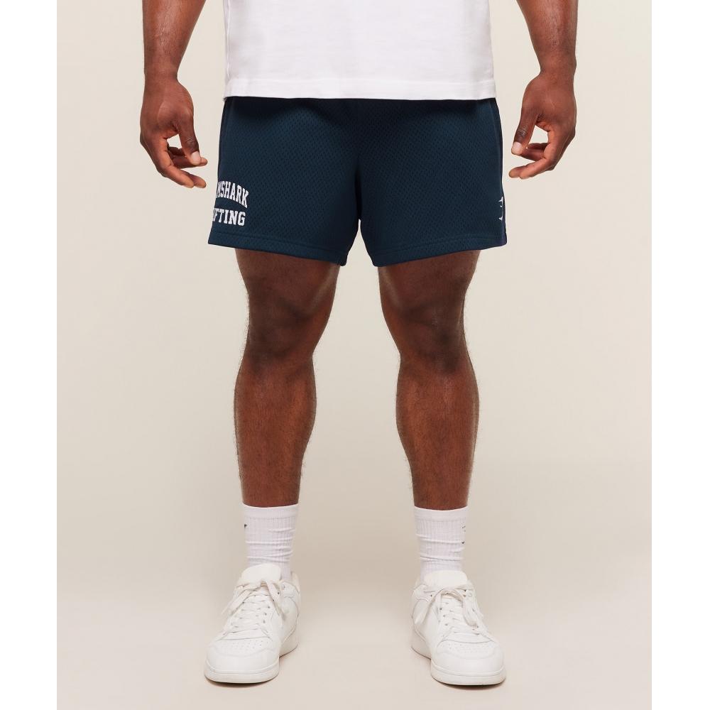 Gymshark Lifting Mesh 5 Shorts Navy A4b7v Ub9p
