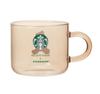 Starbucks Gela Pique Collaboration Glass Mug, Mocha Beige, 355ml. Gela Pique Glass Mug, Beige.