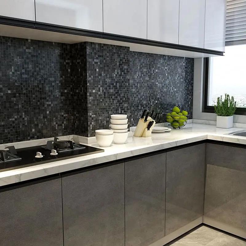 Mosaic Metal Aluminum Plastic Panel Wall Sticker Self-adhesive Gold Abstract Waterproof Kitchen Bathroom Tiles Wall Decors