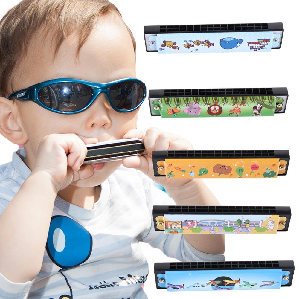 Educational Painted Harmonica Metal Mouth Organ Wind Instrument 16 Holes Harmonica Kids Toy