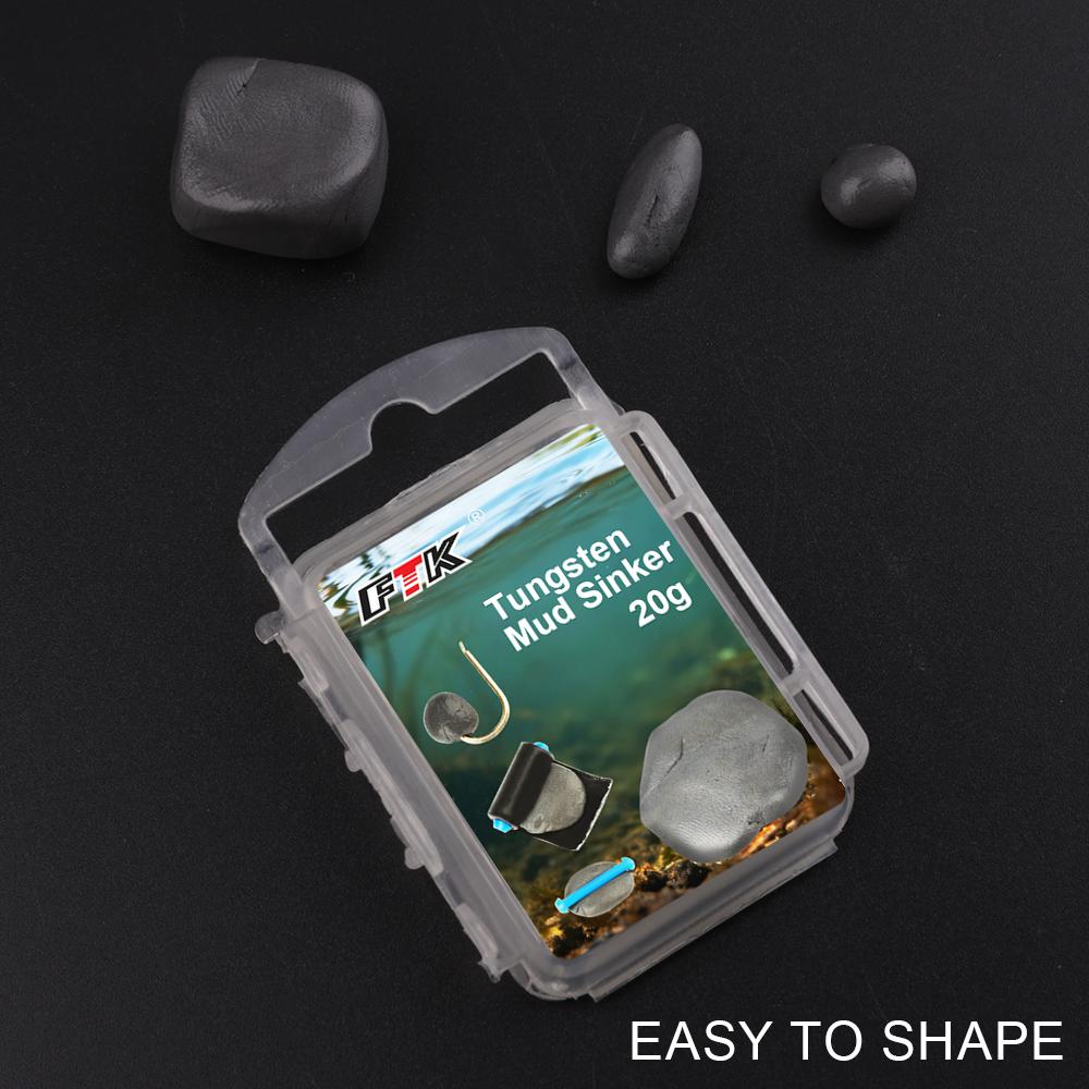 FTK 1pc/3pcs/5pcs 20G Fishing Find Bottom Counterweight Tungsten Mud Sinker Washable Shaping Lead Skin Pendant European Counterweight