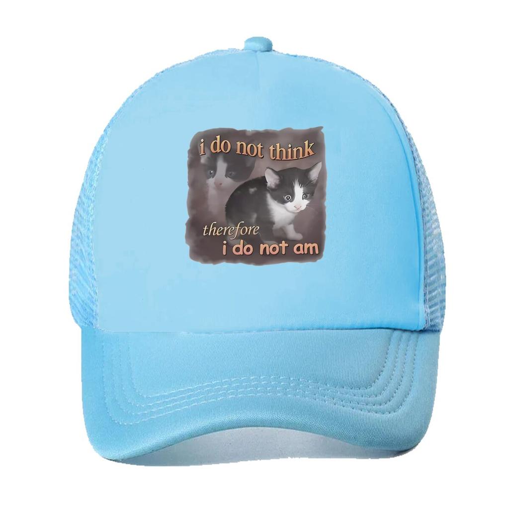 “Cat Philosophy Humor, Meme Art Design” Mesh Baseball Cap