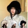 Fluffy Fur Bucket Hat For Women Soft Fluffy Fisherman Hat Thicken Ear Protection Women's Winter Hat Cold Snowy Day Panama Cap