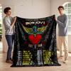 Bon Jovi 2022 Tour Heart with Wings Design Flannel blanket for bedroom, living room, sofa, and nap sofas
