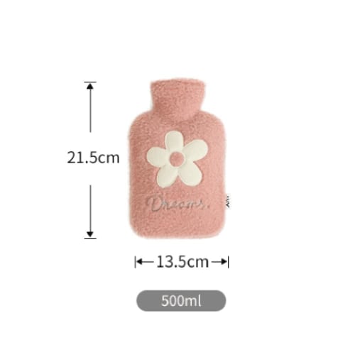 Cute Covered Hot Water Bottle, 500ml Capacity, Eco-Friendly, No Electricity Required, Soft, Warm, Perfect for Cold Weather, Keeps Feet Warm, Perfect F