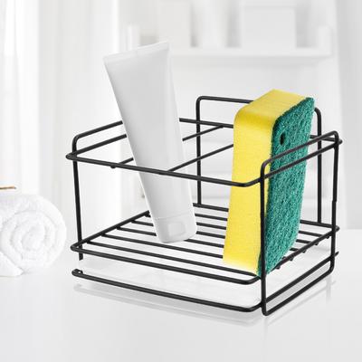 Schwammhalter Küchenzubehör Badezimmerhalter Seifenablage Aufbewahrungsregal Spüllappen Bürstenhalter Eisenregal Badezimmer-Organizer