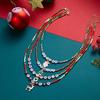 Christmas Multilayer Beaded Letter Necklace For Women Santa Claus Xmas Tree Wreath Elk Pendant Rice Beads Choker Holiday Jewelry