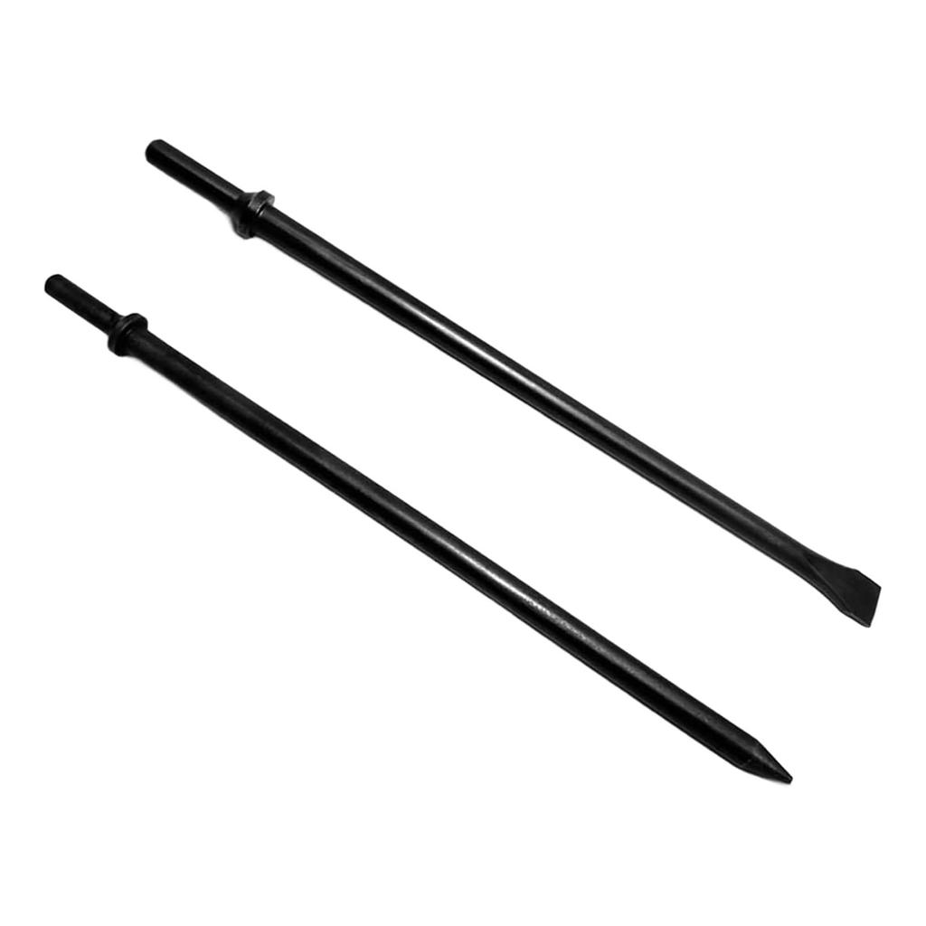 Pack of 2 Pneumatic Cold Chisel Steel Demolition Chisels 14Inch Length Round Collar Design for Concrete Tile Removal