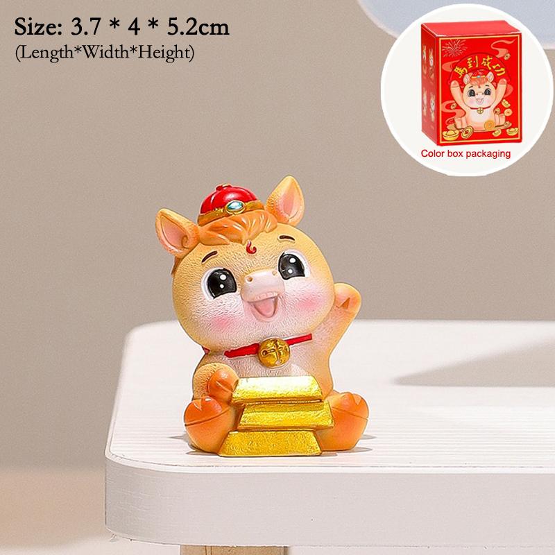 2026 Cute Year Of The Horse Ornament Lucky New Year Horse Toy DIY Desktop Decoration Car Ornament Pony Decor New Year Gift
