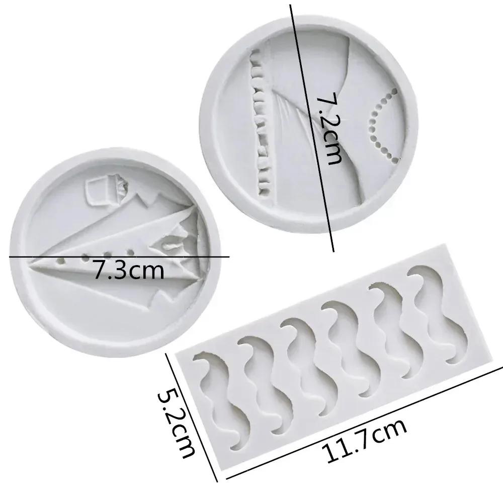 DIY Silicone Cake Mold Men Ladies Party Dress Moustache Fondant Cake Decorating Tools Chocolate Mold Kitchen Baking Molds
