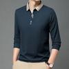 Spring New Men's Long Sleeve T-shirt Breathable Slim Fit Turn-down Collar Polo Shirt Casual Basic Style Male Fashion Tops