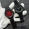 New Men's Watch Rotating Dial Car Clock Stainless Steel Strap Fashion Sports Style 3Bar Quartz Movement Casual Watches