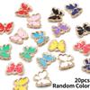 10/20/30pcs Random Colors Alloy Butterfly Charms Gold Plated Enamel Butterfly Pendants for Bracelets Necklaces DIY Making