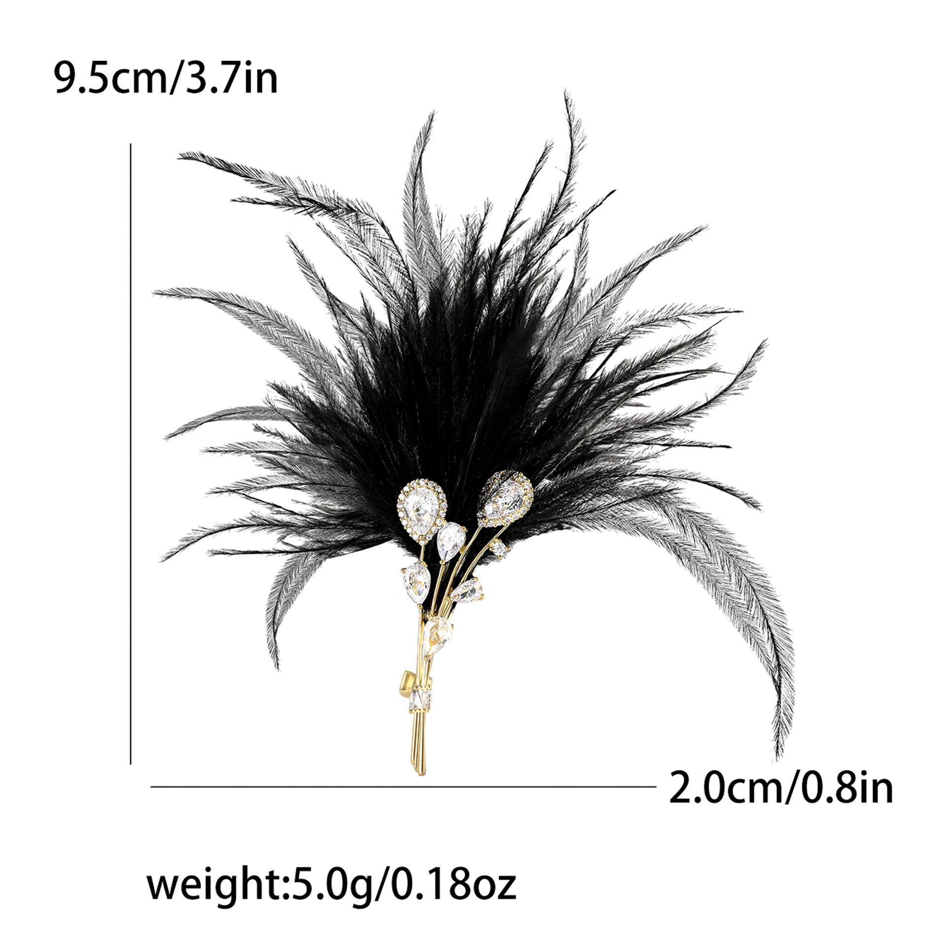 Творческая личность Медный циркон Перо Букет Брошь Изысканная женская одежда Брошь Украшение Булавка