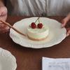 French Style Vintage Ceramic Plates 7.7 Inch Underglazed Colour Aesthetic Dinner Dish White Floral Pattern Relief Tableware