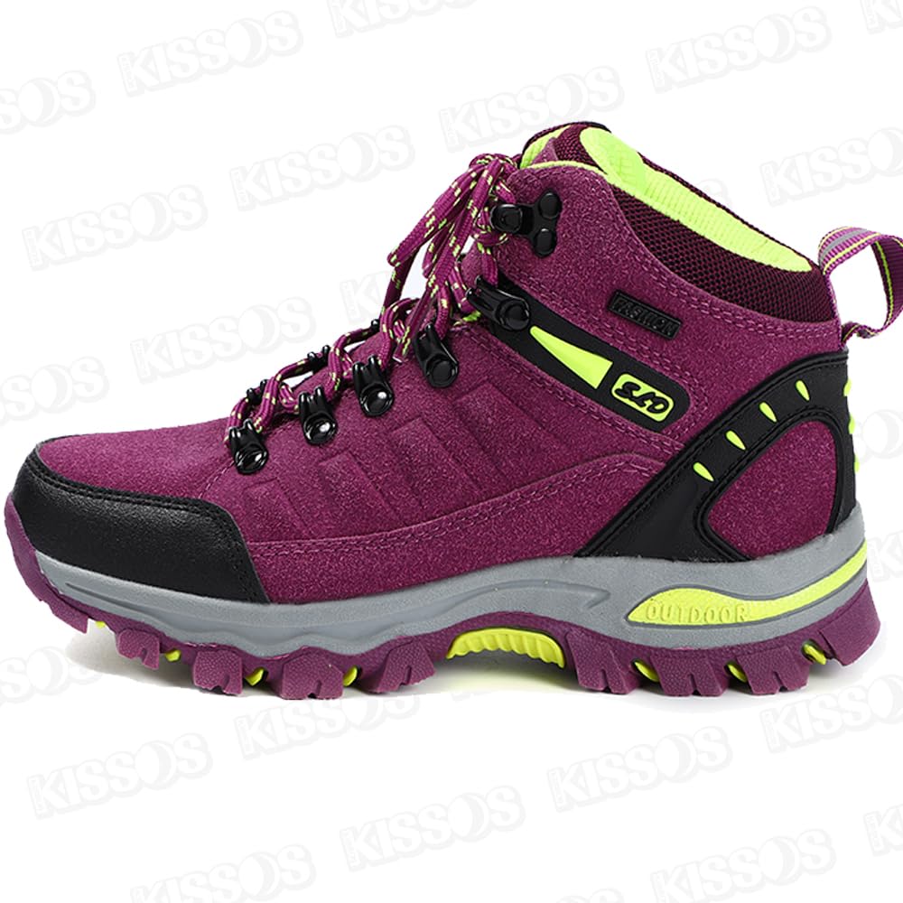 Trekové boty pro stylové ženy, turistika, kempování, chůze, protiskluzové, vodotěsné, prodyšné, (23,5 cm(37), nachový)