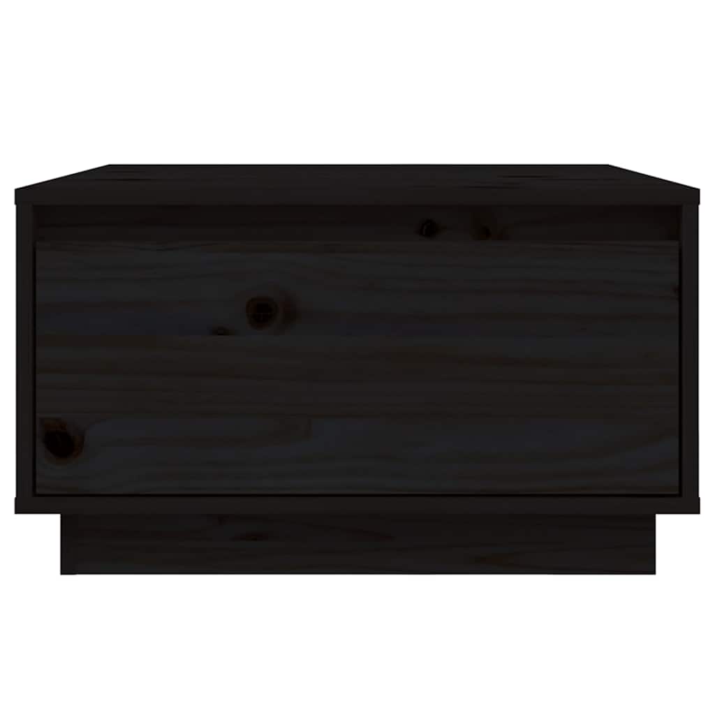 Vidaxl Stolik Kawowy, Czarny, 55X56X32 Cm, Lite Drewno Sosnowe