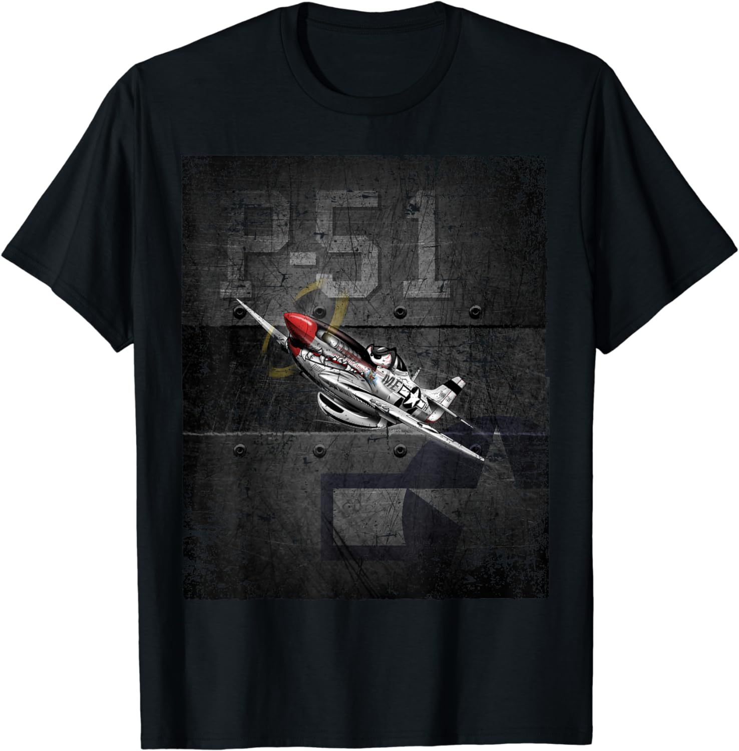 P51 Mustang Military Fighter Airplane WWII Warbird Unisex TShirt Short Sleeve Casual Cotton ONeck T Shirt S