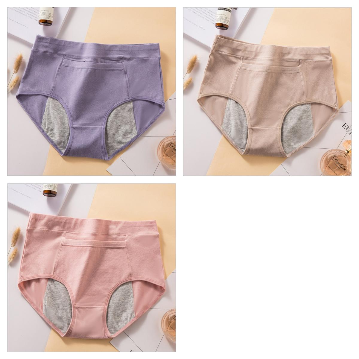 

4 шт. трусики для менструального периода, женское нижнее белье, хлопковые расширенные герметичные физиологические штаны, трусы для девочек XL