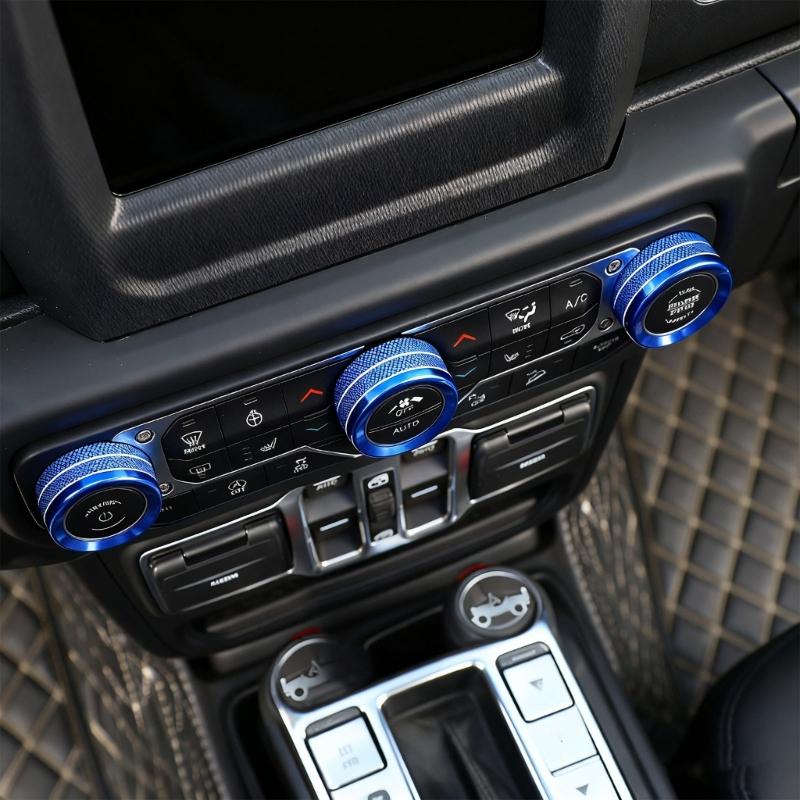 Air Conditioning Switches Knob Cover for 2018 To 2022 JLU Models Easy Snap On Installation Aluminum Upgraded Interior St