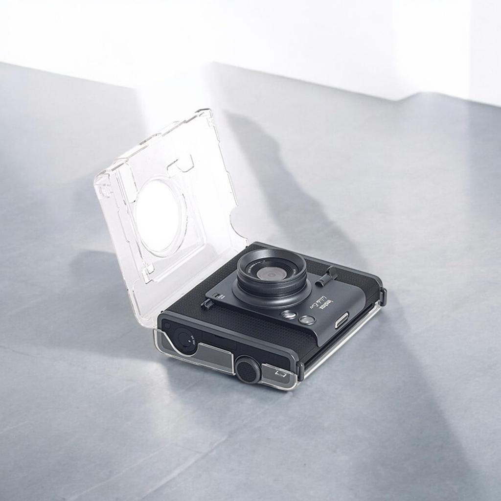 Kimyaoee Wide EVO Instant Film Camera with Clear Plastic Protective Case and Hard Camera Shoulder Strap for Fujifilm Instax Wide EVO Camera