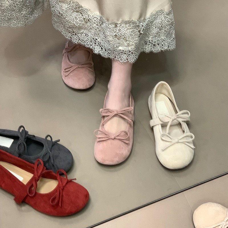 Damskor Vår & Höst 2025 Ballerinaskor - Mary Janes med fransk rosett