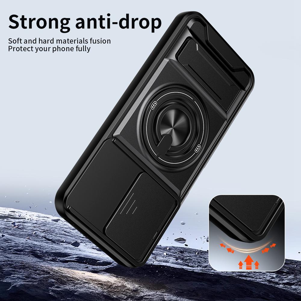 KEYSION Magnetic Phone Case for Xiaomi Redmi 17 4G 5G Slide Camera Protection Upright Kickstand 360° Ring Shockproof Back Cover