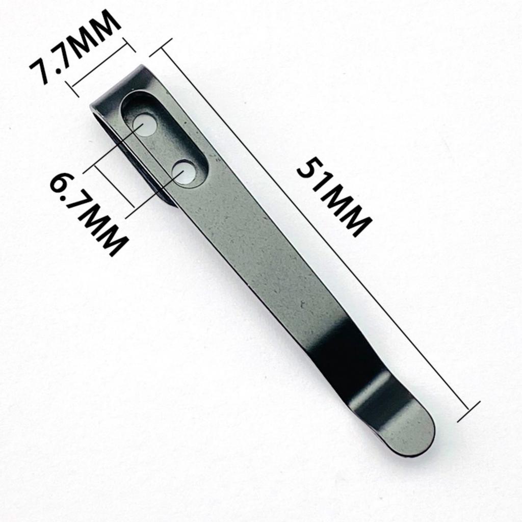 Stainless Steel Back Clip for Pocket Knife Waist Clip Folding Knives Handle DIY Make Accessories Parts with 3pcs Screws